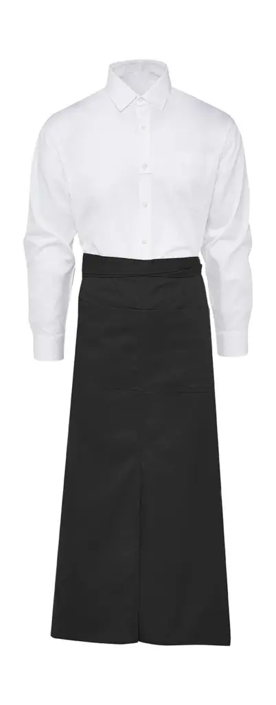 94159 - BERLIN Long Bistro Apron with Vent and Pocket, black — productfoto 2