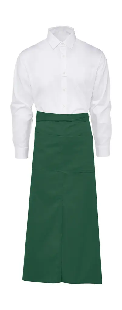94159 - BERLIN Long Bistro Apron with Vent and Pocket, bottle green — productfoto 7