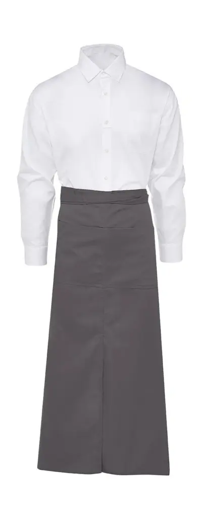 94159 - BERLIN Long Bistro Apron with Vent and Pocket, grey — productfoto 3