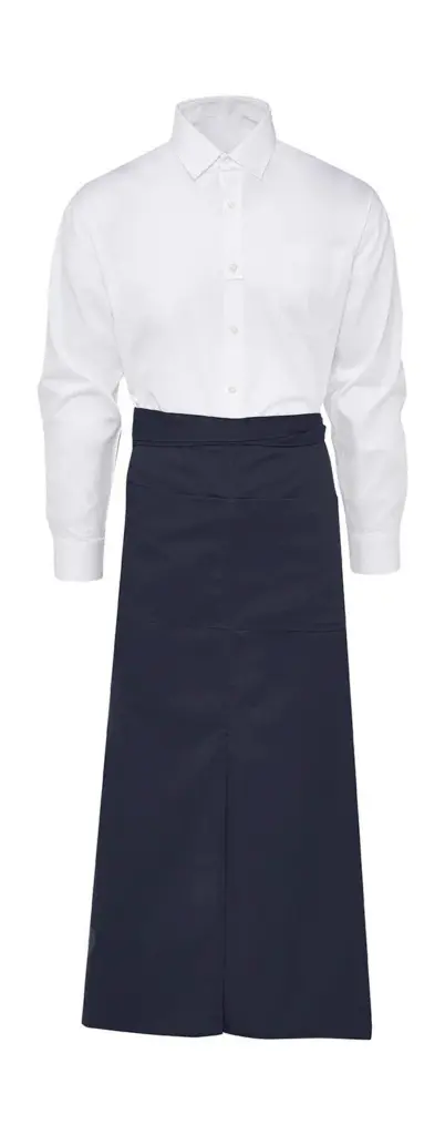 94159 - BERLIN Long Bistro Apron with Vent and Pocket, navy — productfoto 4