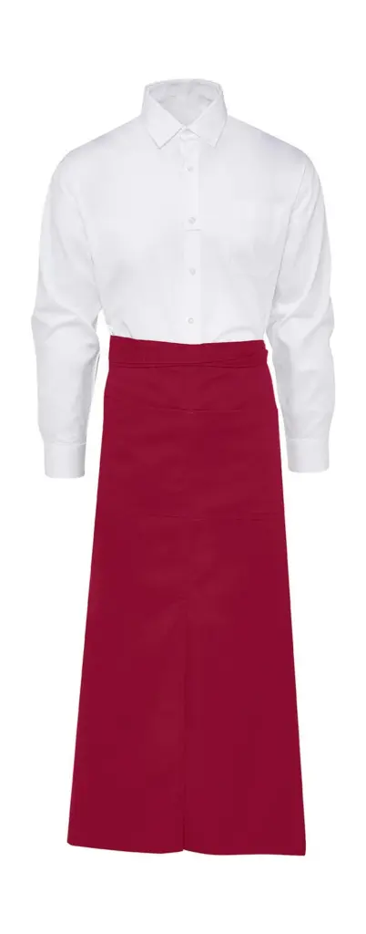 94159 - BERLIN Long Bistro Apron with Vent and Pocket, red — productfoto 6