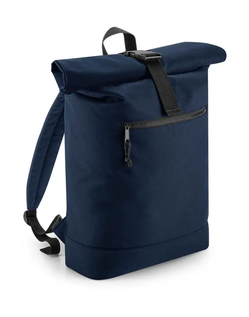 94229 - Recycled Roll-Top Backpack, navy — productfoto 3
