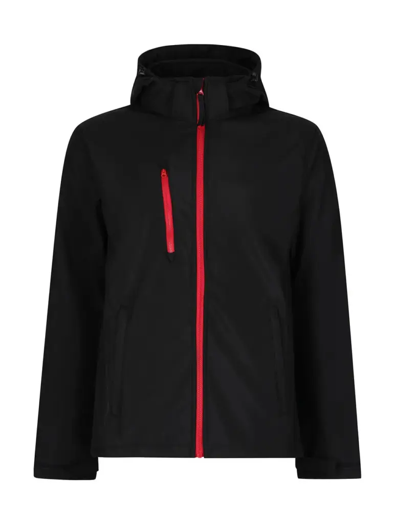 948_17_154_f-2021_01jpg - Hidalgo 94817 - Venturer 3-Layer Hooded Softshell Jacket, black / red — productfoto 2