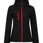 94917 - Women's Venturer 3-Layer Hooded Softshell Jacket, black / red — productfoto 2