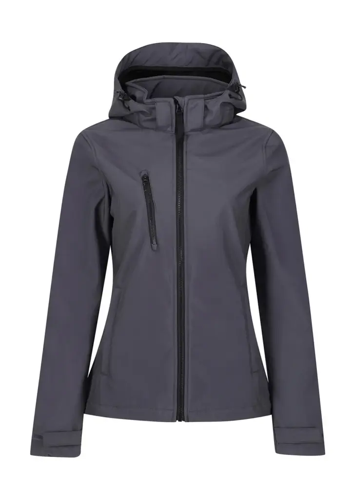 94917 - Women's Venturer 3-Layer Hooded Softshell Jacket, seal grey/black — productfoto 3