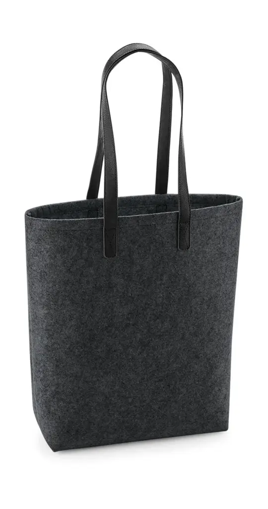 95029 - Premium Felt Tote, charcoal melange/black