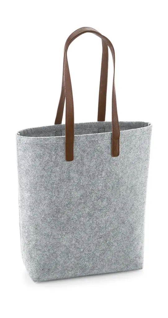 95029 - Premium Felt Tote, grey melange/tan — productfoto 2