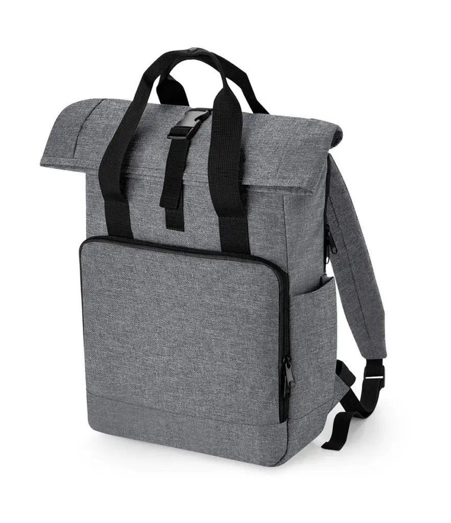 959_29_128_f-2022_01jpg - Hidalgo 95929 - Recycled Twin Handle Roll-Top Laptop Backpack, grey marl — productfoto 2