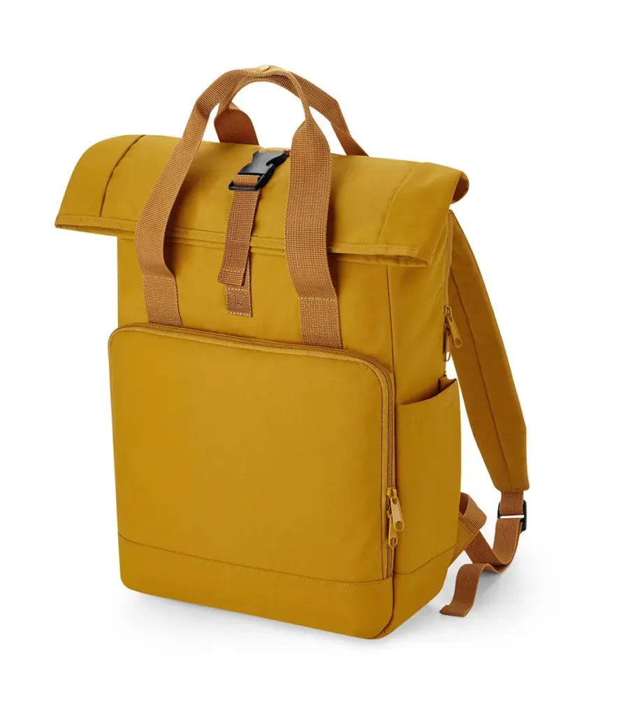 959_29_645_f-2022_01jpg - Hidalgo 95929 - Recycled Twin Handle Roll-Top Laptop Backpack, mustard — productfoto 4