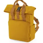 96029 - Recycled Mini Twin Handle Roll-Top Backpack, mustard — productfoto 6