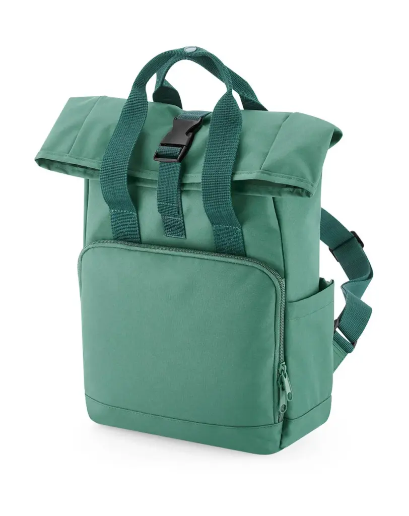 96029 - Recycled Mini Twin Handle Roll-Top Backpack, sage green — productfoto 5