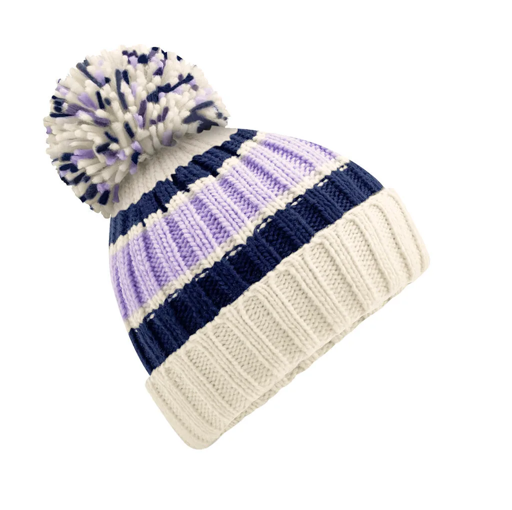96269 - Hygge Striped Beanie, blueberry cheesecake