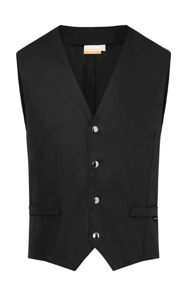 Herren Kellnerweste Kai mit Logo-Druck, schwarz