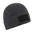 98069 - Fashion Patch Beanie, graphite grey / black — productfoto 2