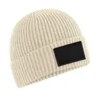 98069 - Fashion Patch Beanie, oatmeal / black — productfoto 6