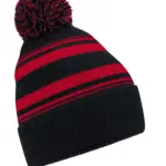 98469 - Striped Fan Beanie, black / classic red — productfoto 2