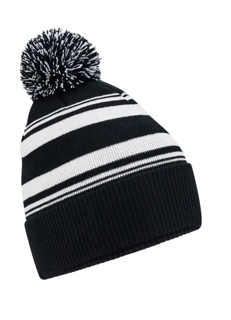98469 - Striped Fan Beanie, black/white