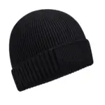 98569 - Organic Cotton Engineered Patch Beanie, black