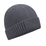 98569 - Organic Cotton Engineered Patch Beanie, graphite grey — productfoto 2