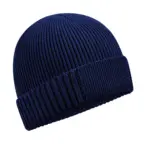 98569 - Organic Cotton Engineered Patch Beanie, oxford navy — productfoto 3