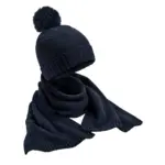 98669 - Knitted Scarf and Beanie Gift Set, navy fleck — productfoto 2