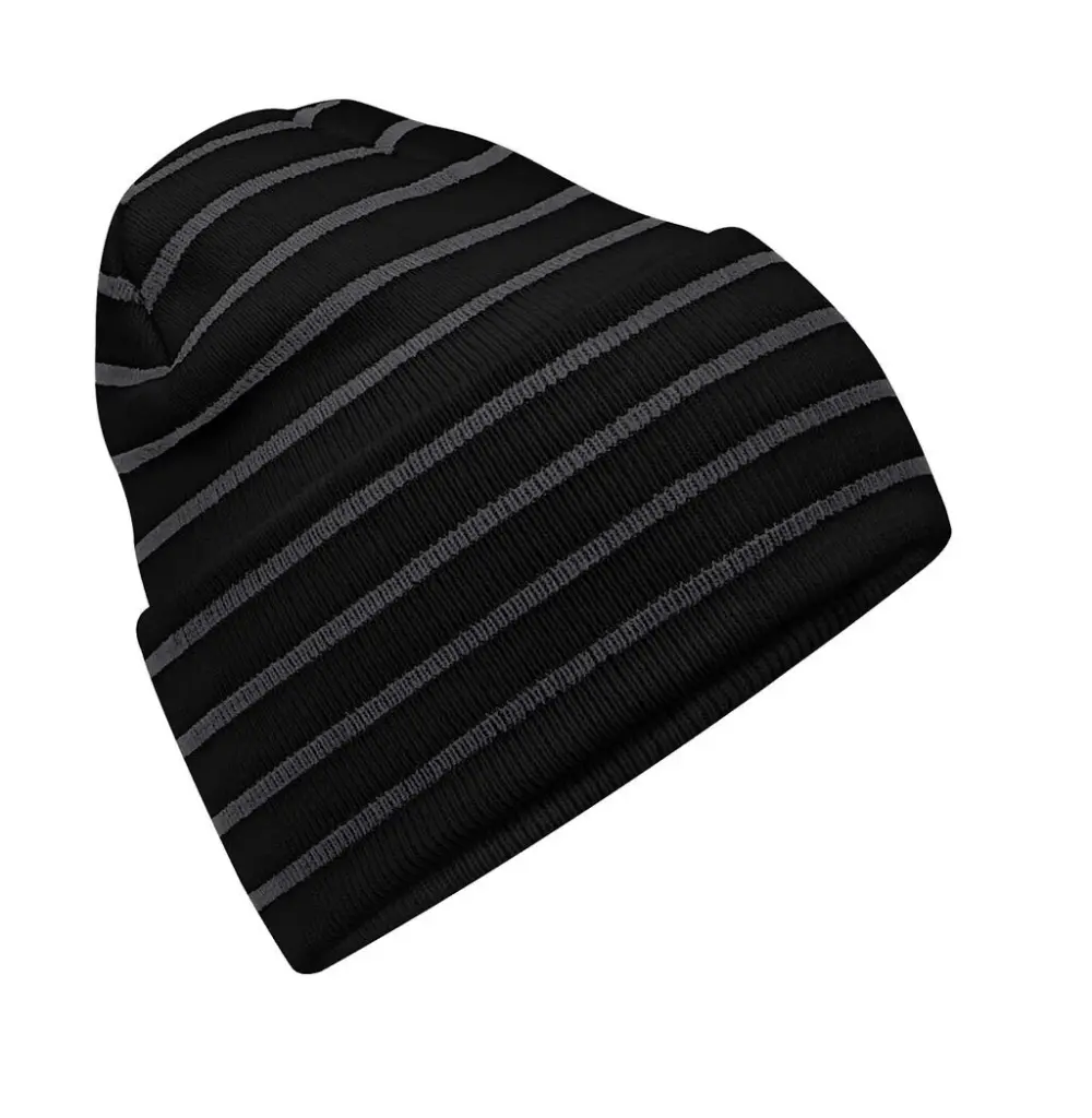 99469 - Original Deep Cuffed Striped Beanie, black / graphite grey — productfoto 2