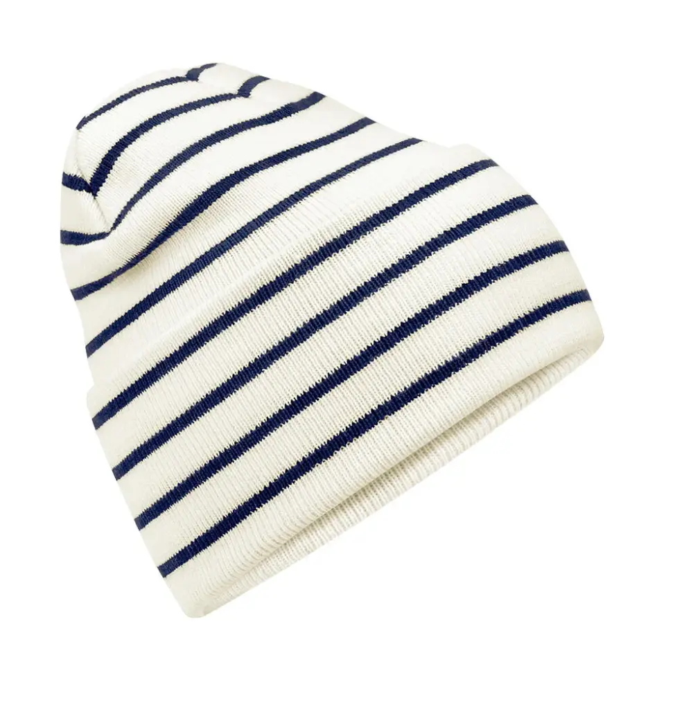 99469 - Original Deep Cuffed Striped Beanie, soft white/french navy