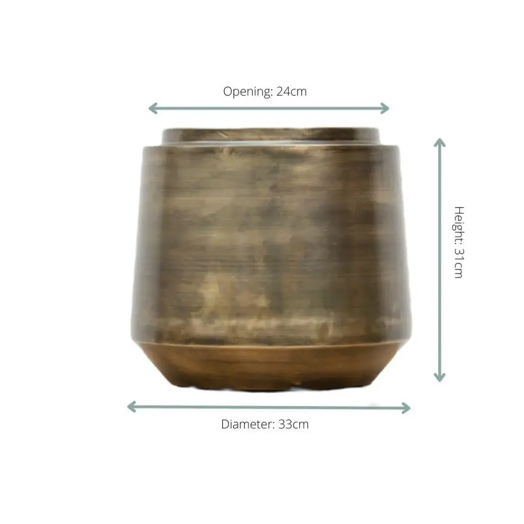 Indigo Vintage Gold sierpot – eigentijdse bloempot