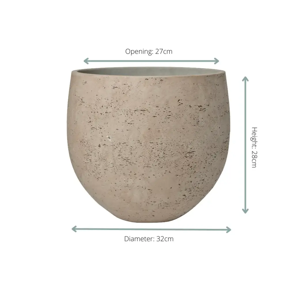 Orb Grey Washed sierpot – ronde design bloempot