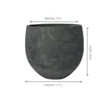 Orb Black Washed sierpot – ronde design bloempot