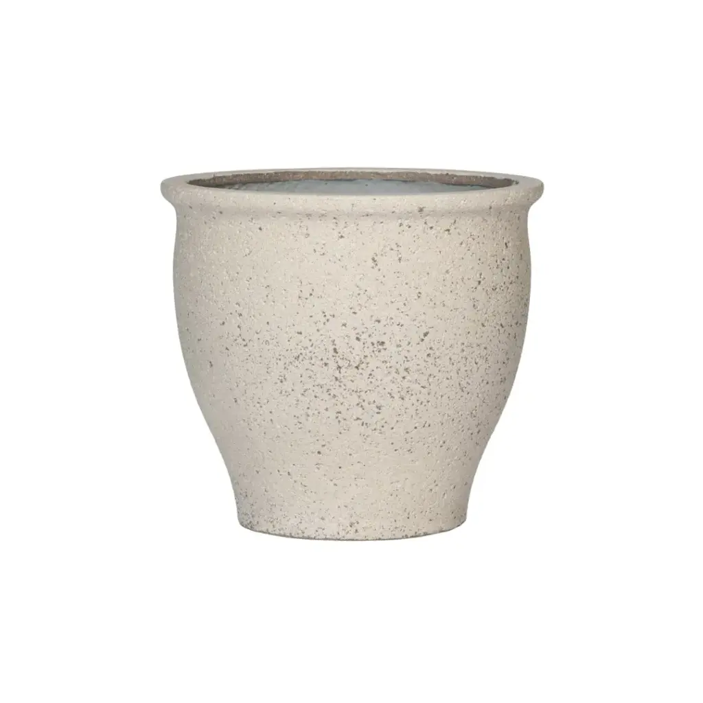 Poseidon Chalk White sierpot – grote ronde plantenpot