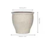 Poseidon Chalk White sierpot – grote ronde plantenpot