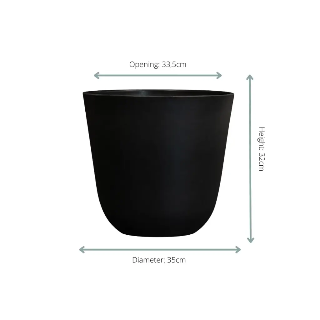 Palermo zwart sierpot – stijlvolle ronde plantenpot
