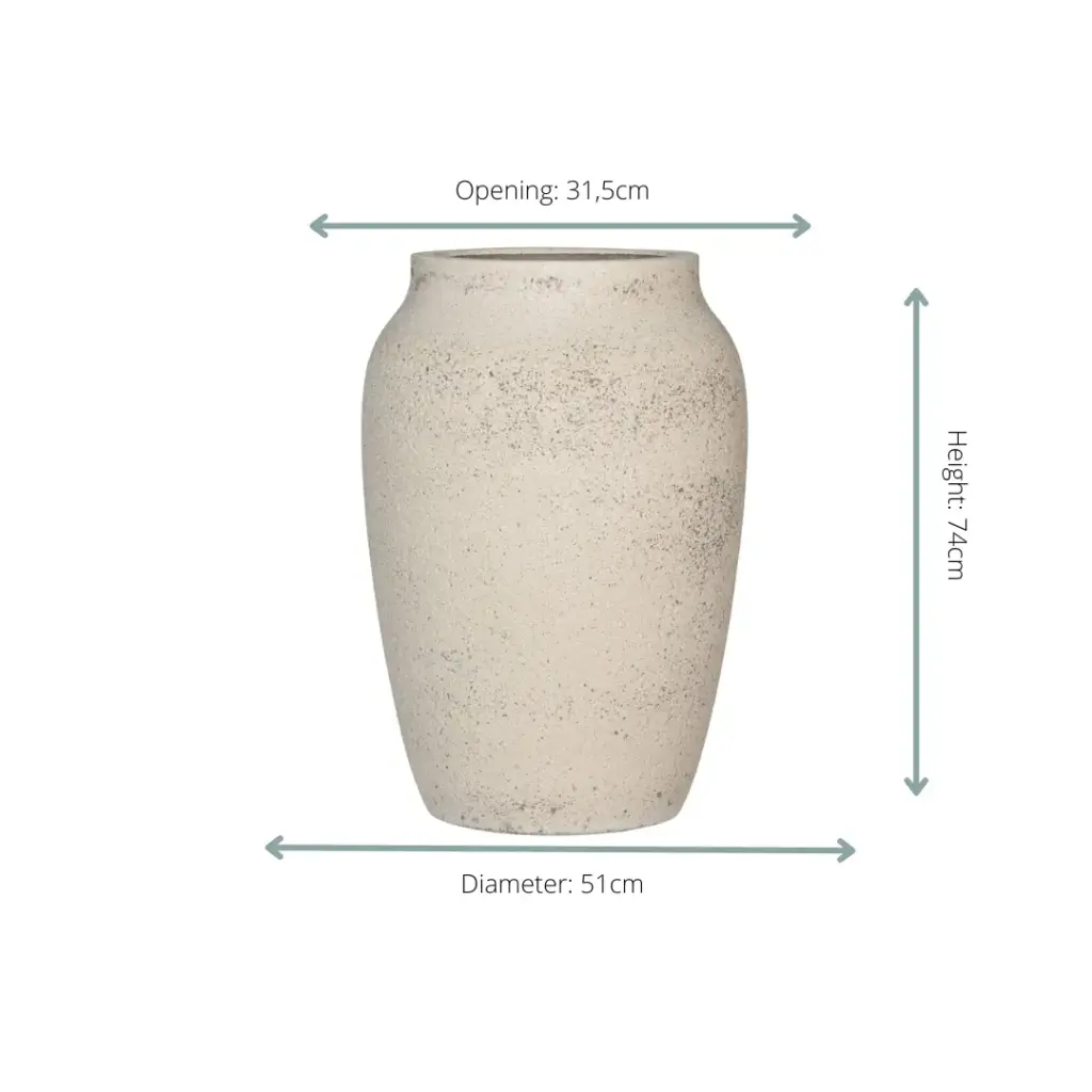 Hera Chalk White sierpot – moderne plantenbak