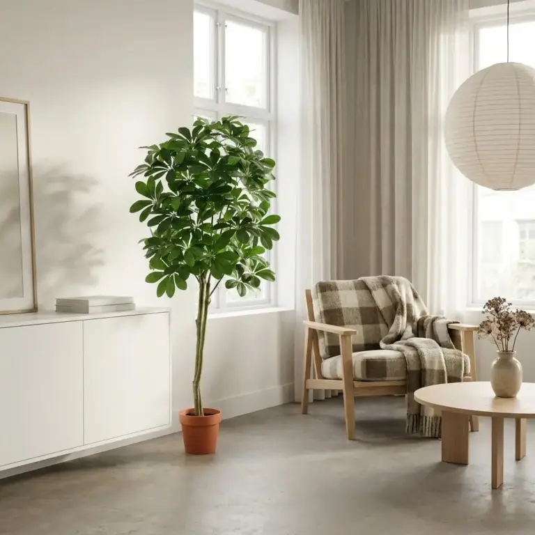 Artificial Pachira in a bright room