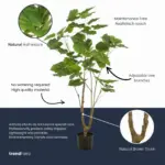 Ficus Umbrella kunstboom met parasolvorm — productfoto 3