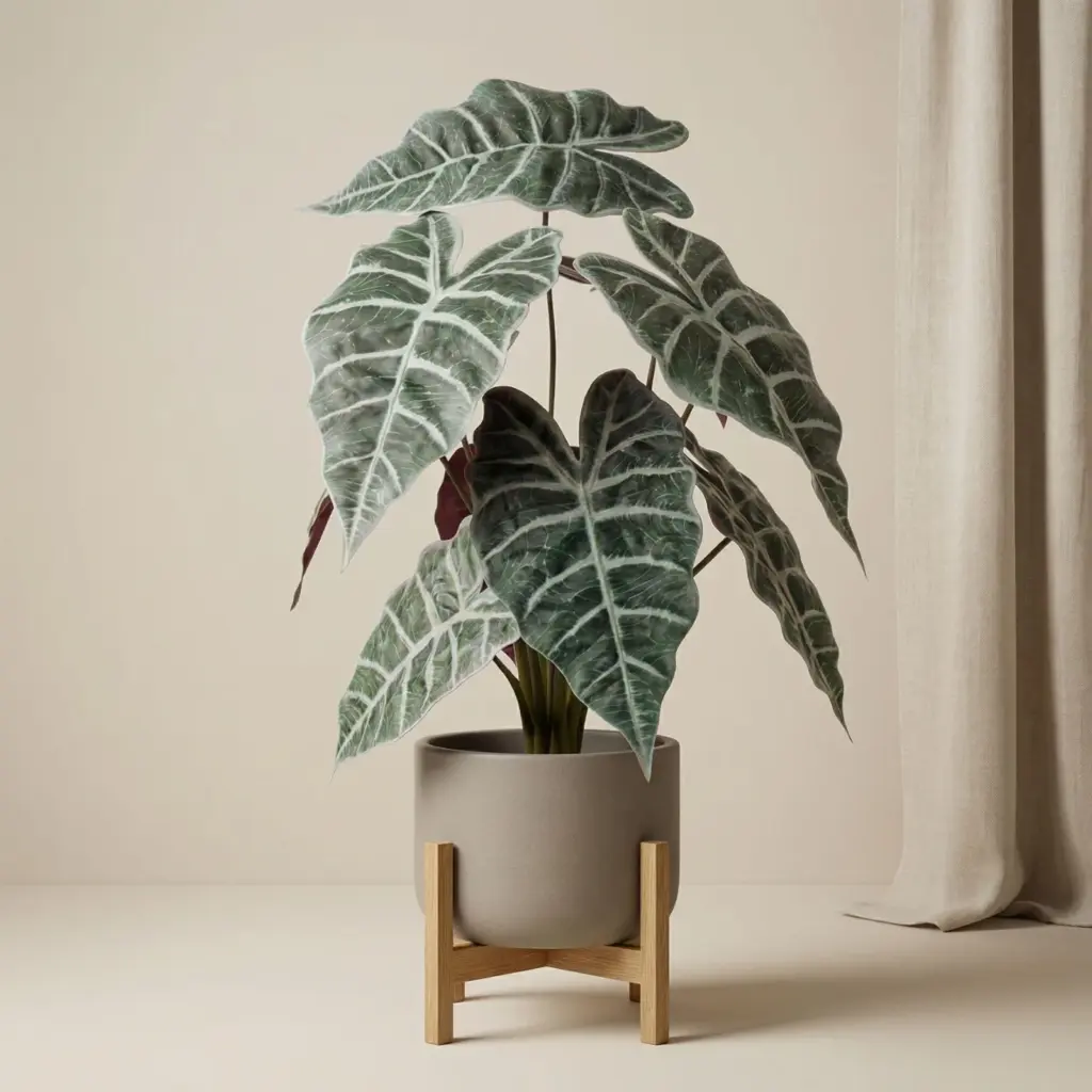 Alocasia bush kunstplant in pot