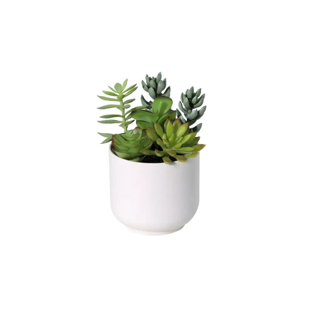 Kunstvetplant in witte pot