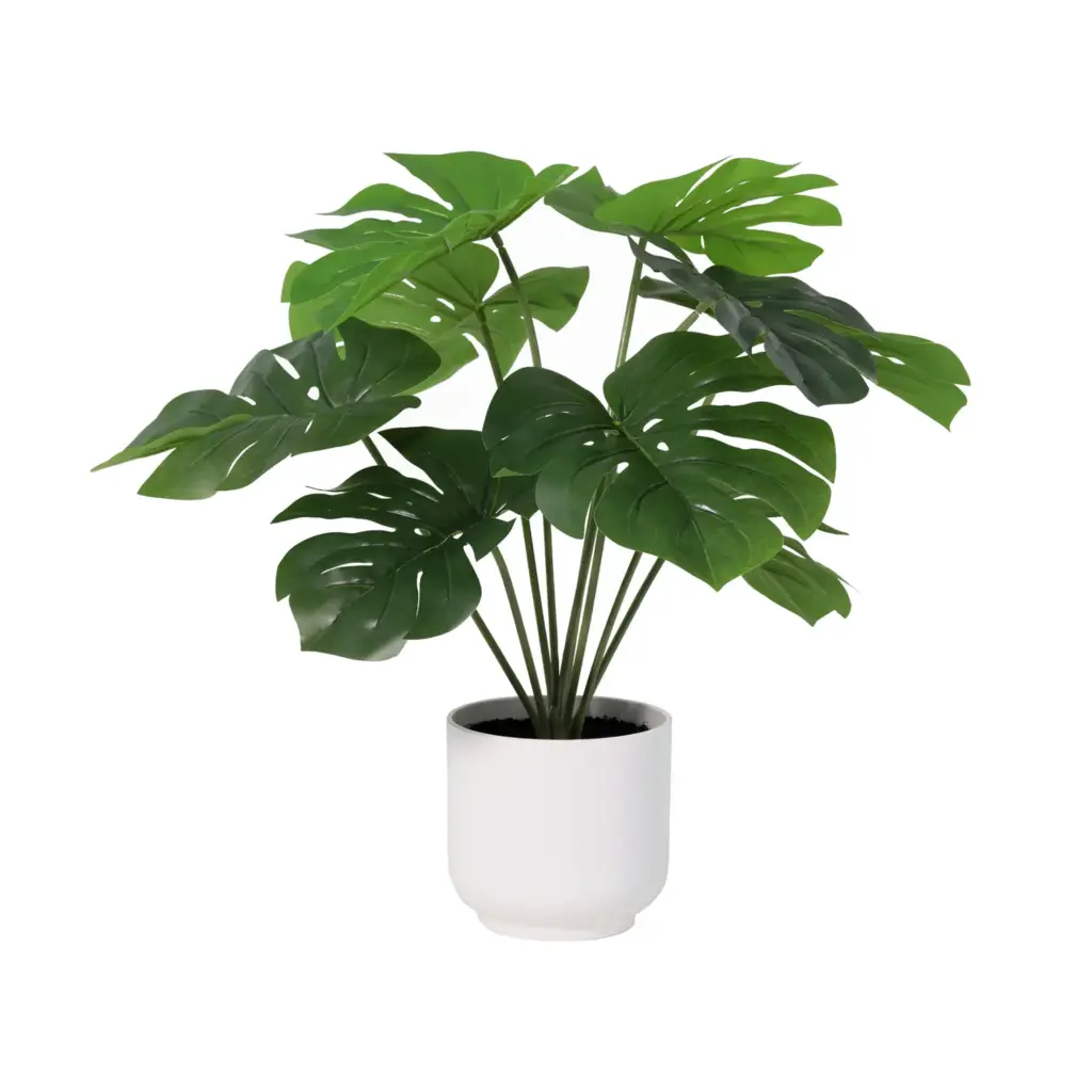 Monstera Deliciosa kunstplant met witte pot