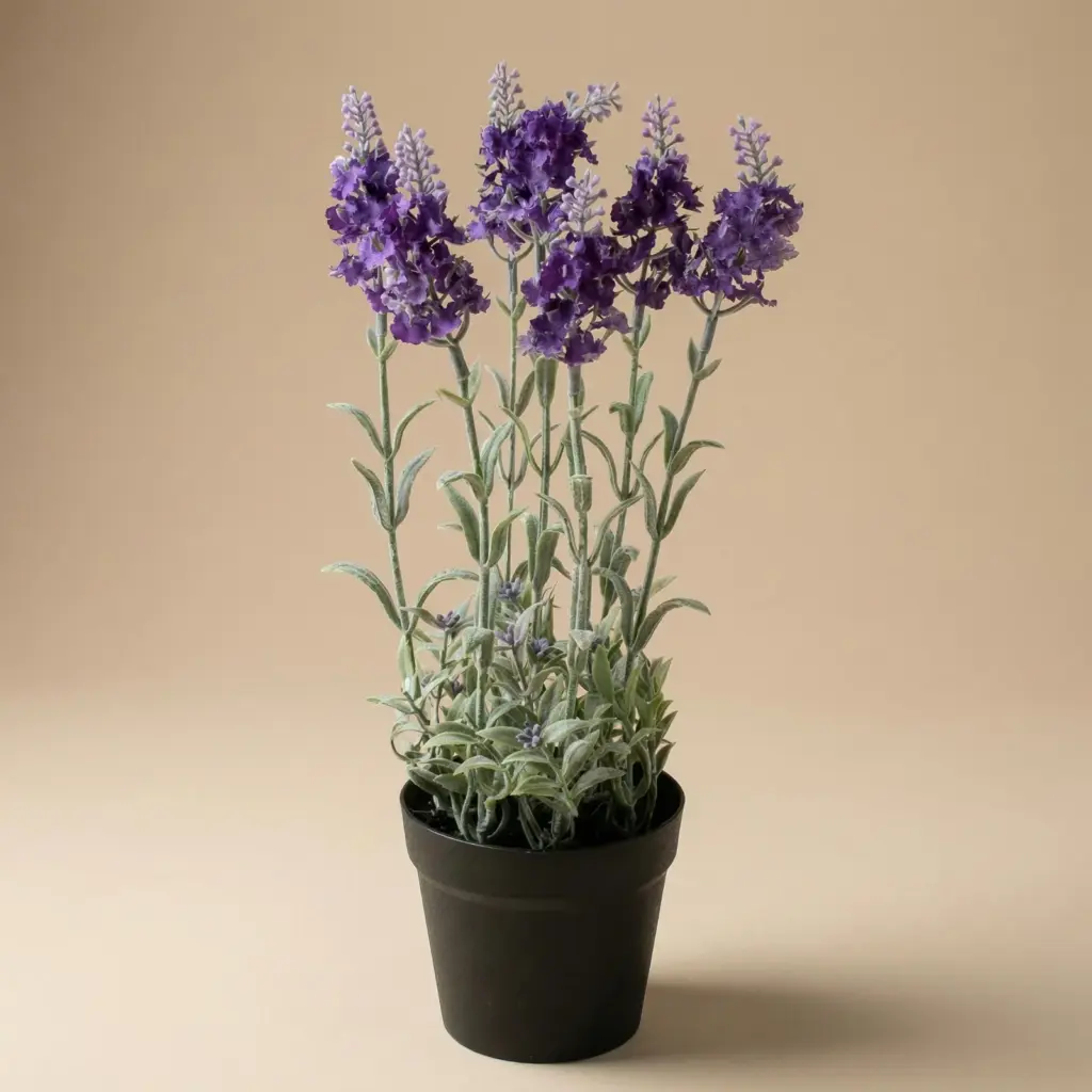 Kunst lavendel in pot – kunstplant met paarse bloemen