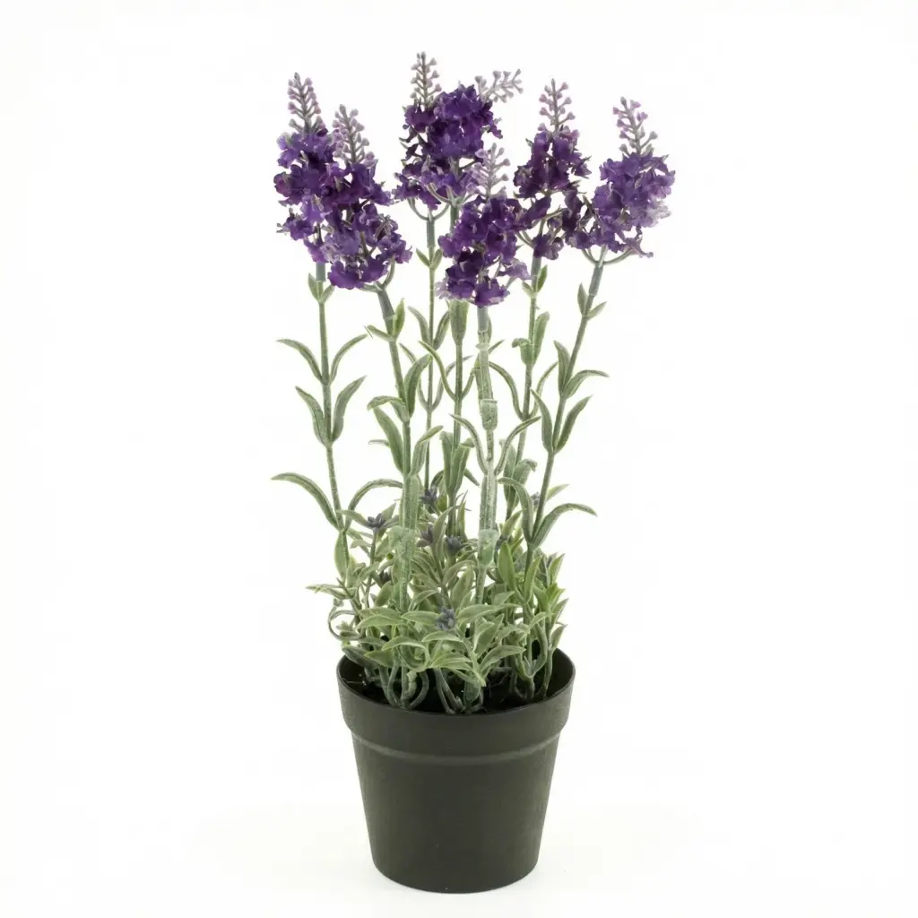 Kunst lavendel in pot – kunstplant met paarse bloemen — productfoto 2