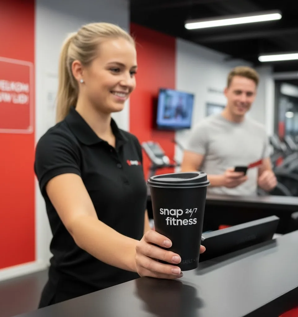 Snap Fitness - Koffiebeker - Concept 1 - Snap Fitness Koffiebeker Zwart — productfoto 3